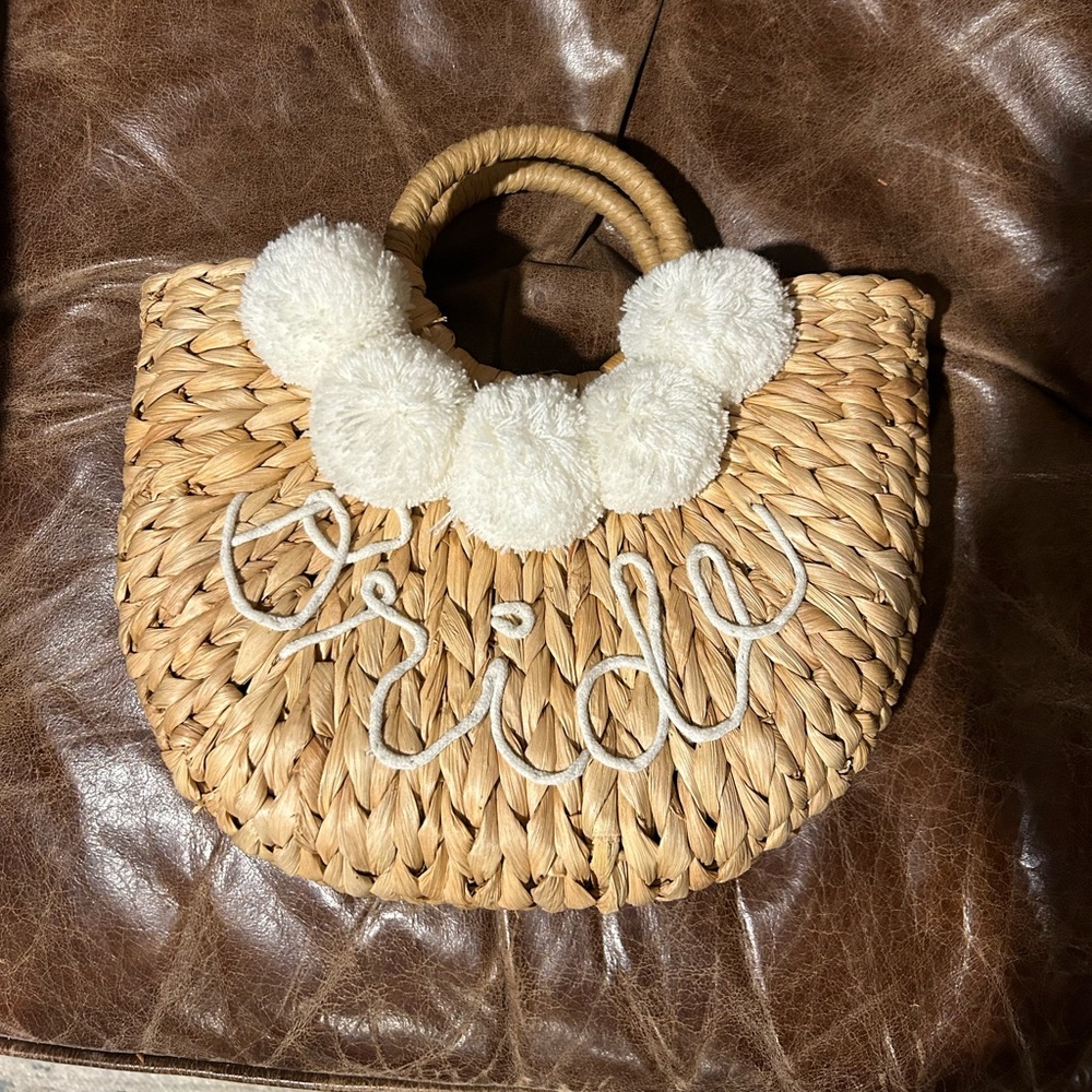 Bride Stitched Basket/Straw Purse